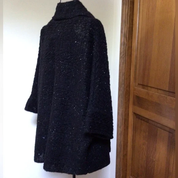 Camomilla knit jacket, black, glitter specs, 3/4 sleeves 44 - Picture 6 of 9